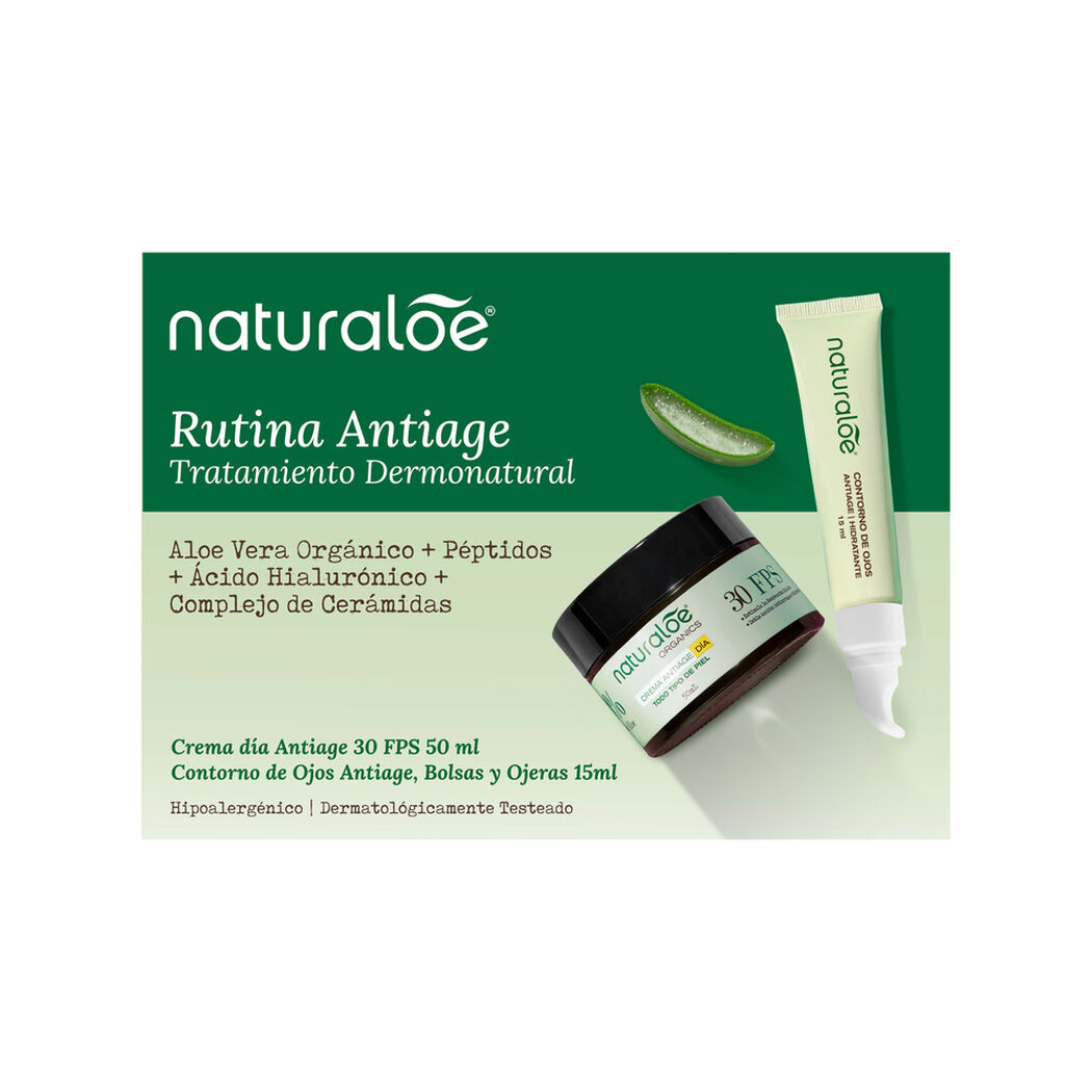 Kit Naturaloe Rutina Antiage Contorno de ojos 15 ml + Crema 50 ml, , large image number 1