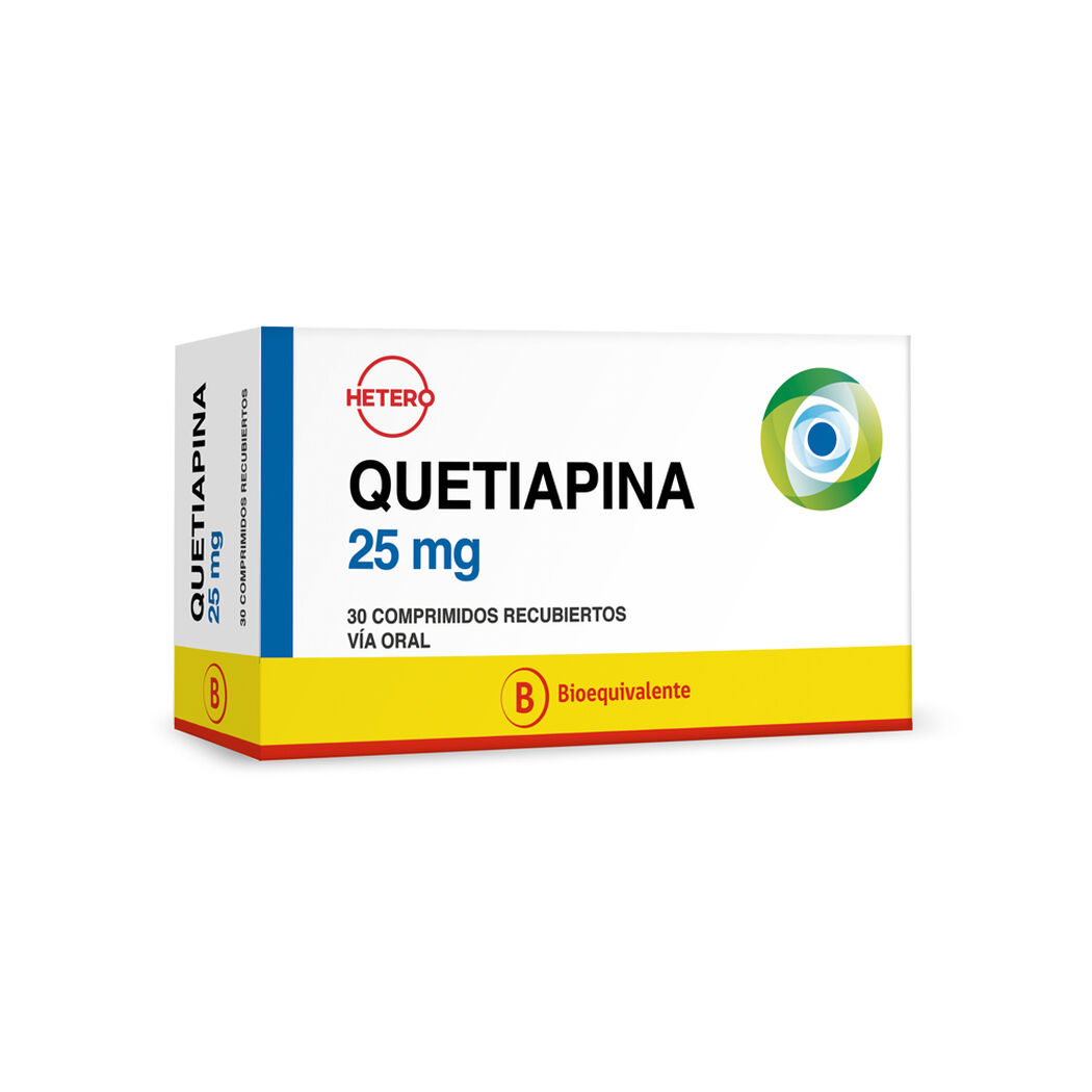 Quetiapina 25 mg x 30 Comprimidos Recubiertos SEVEN PHARMA CHILE SPA, , large image number 0