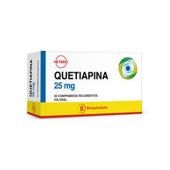 Quetiapina 25 mg x 30 Comprimidos Recubiertos SEVEN PHARMA CHILE SPA
