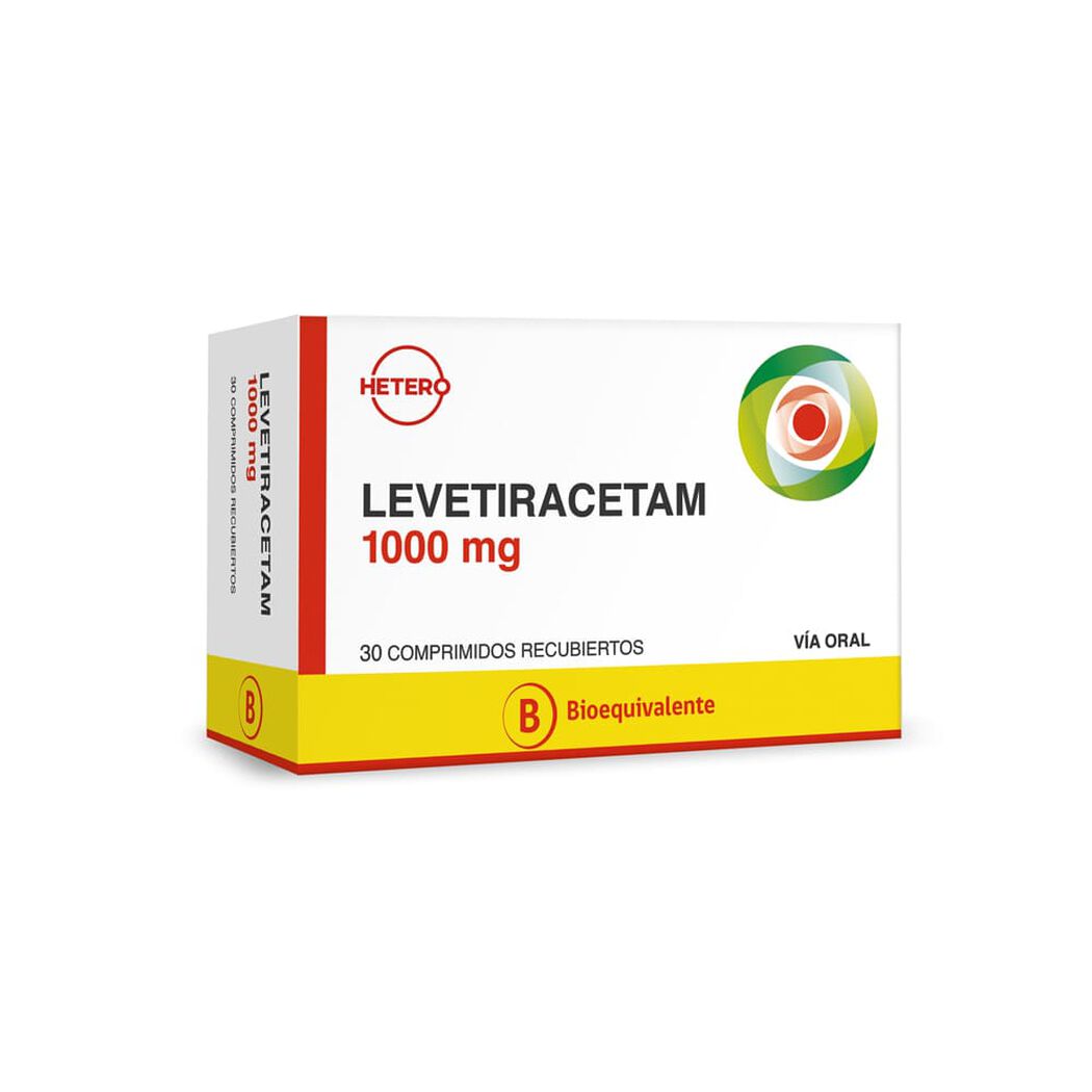 Levetiracetam 1000 mg x 30 Comprimidos Recubiertos SEVEN PHARMA CHILE SPA, , large image number 0