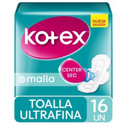 Toallas Higiénicas Kotex Ultrafina Malla Con Alas 16 un