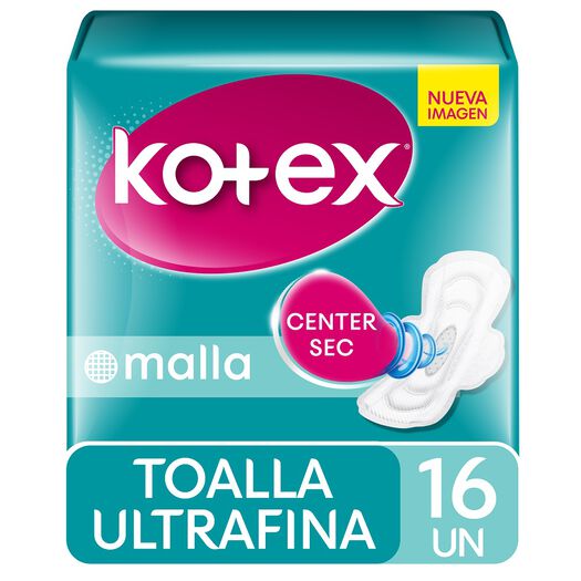 Toallas Higiénicas Kotex Ultrafina Malla Con Alas 16 un, , large image number 0