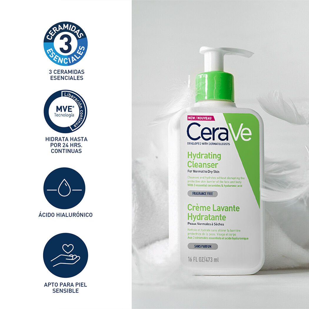 Limpiador Cerave Hidratante 473 mL, , large image number 3