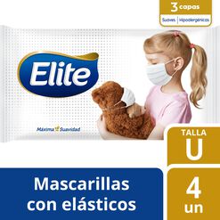 Mascarilla 3ply Elite 4un