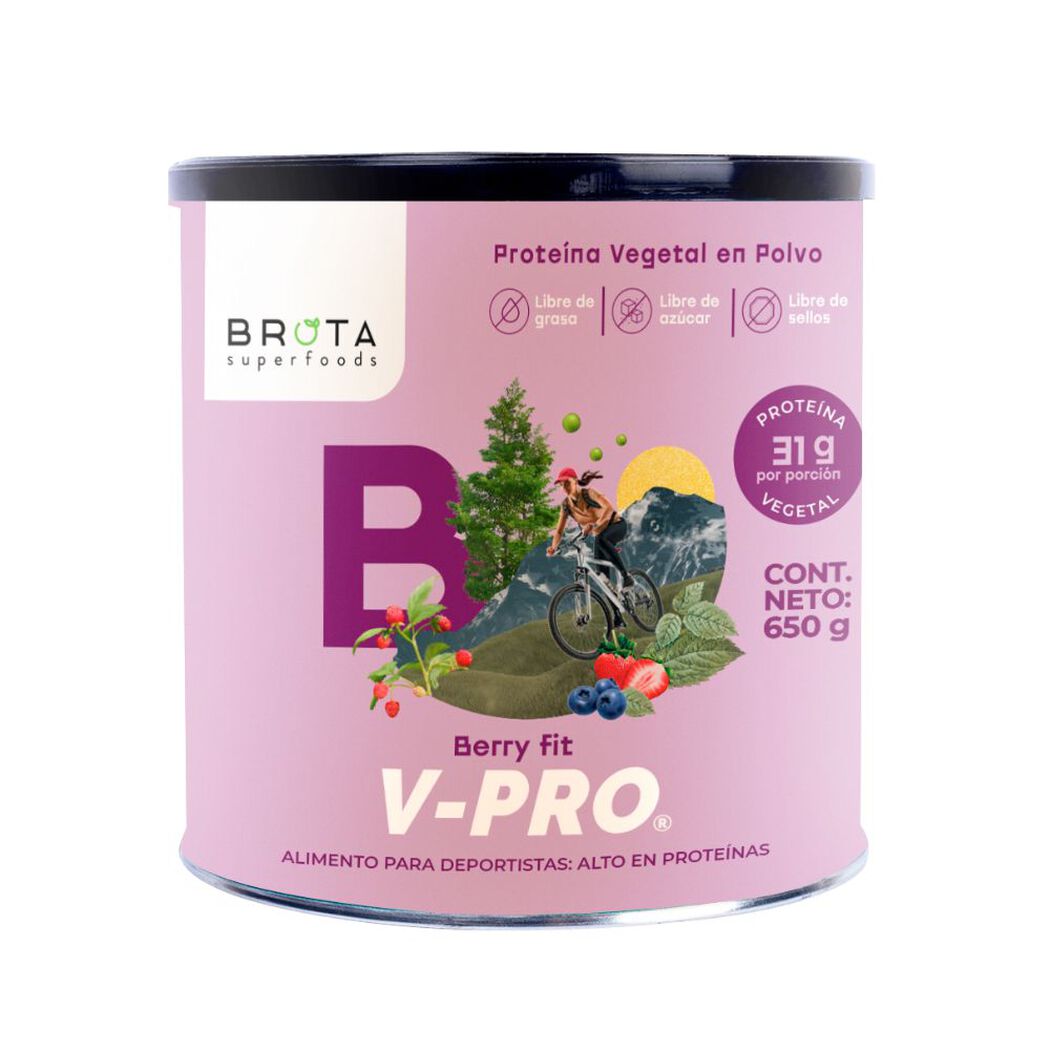 Proteína Vegetal V-Pro Berry Fit X 650G, , large image number 0