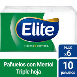 PA¿UELO DES. ELITE MENTOL. PAQ. 6 UNID.