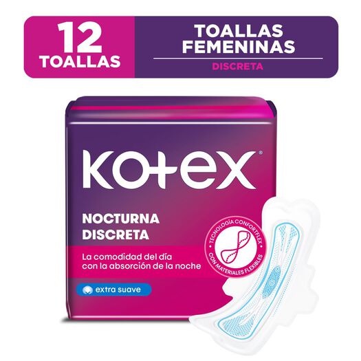 Toallas Higiénicas Kotex Nocturna Ultrafina 12 un, , large image number 0