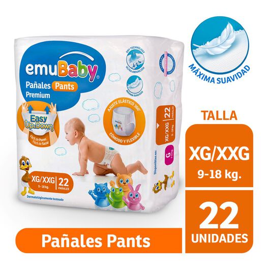 Pañal pants Emubaby XG/XXG 22un, , large image number 0