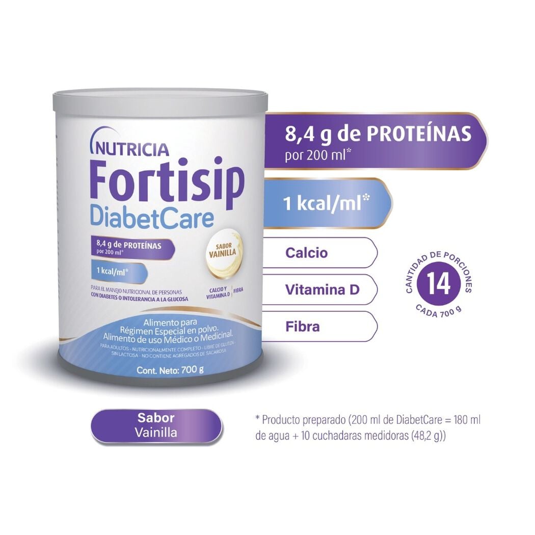Fortisip Diabetcare Sabor Vainilla 700 gr, , large image number 0