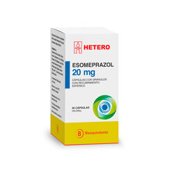 Esomeprazol 20 mg x 30 Cápsulas con Gránulos con Recubrimiento Entérico HETERO
