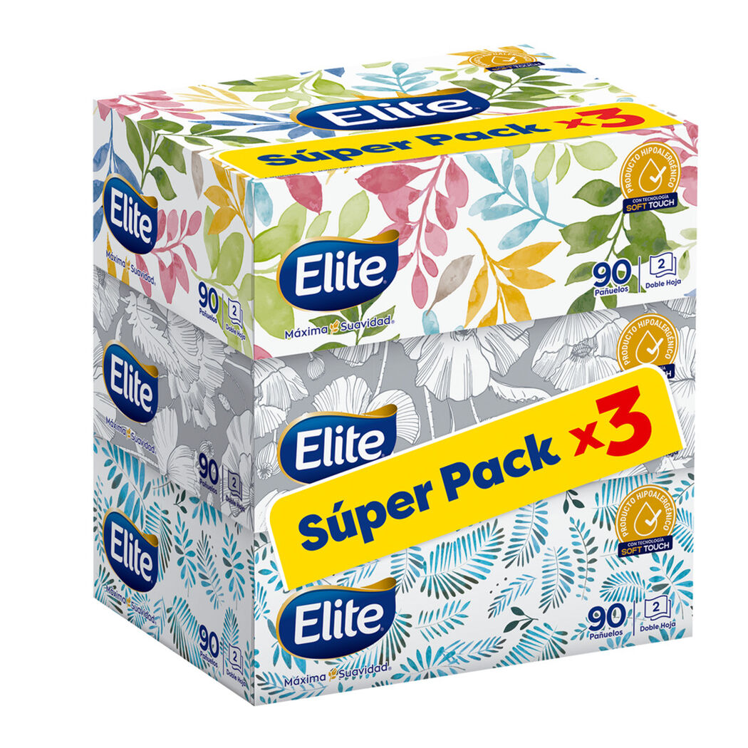Elite Pañuelo Desechable Tripack Caja x 3 Unidades, , large image number 1