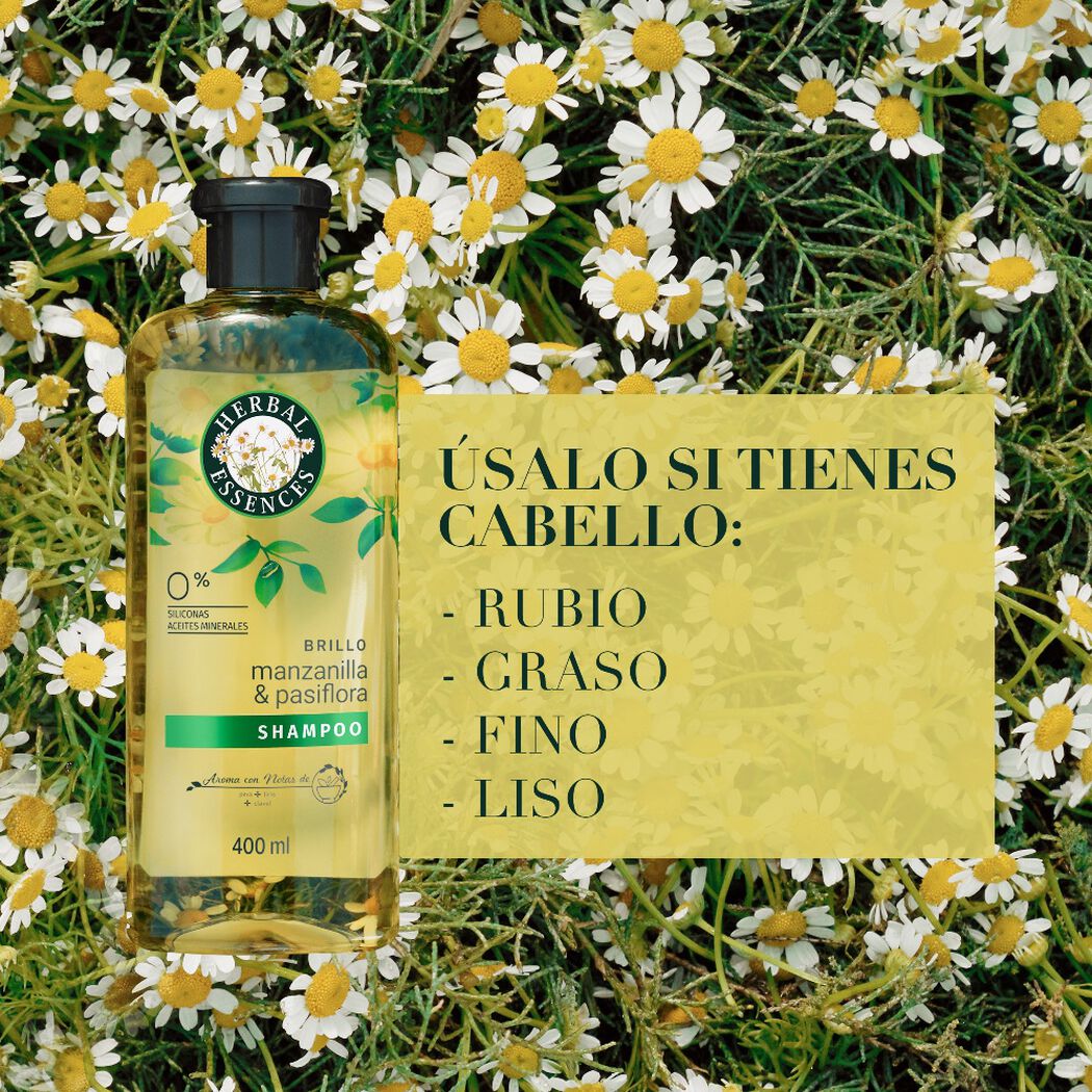 Shampoo Herbal Essences Brillo Manzanilla y Pasiflora 400 mL, , large image number 1