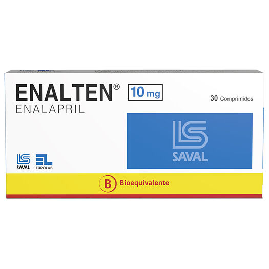 ENALTEN Enalapril maleato 10 mg 30 comprimidos, , large image number 0