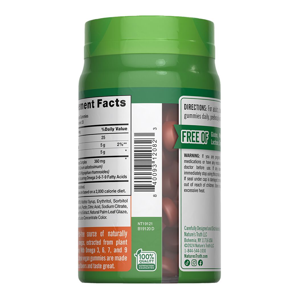 Gomitas Omega Nature's Truth 3-6-7-9 Vegano 50 un, , large image number 3