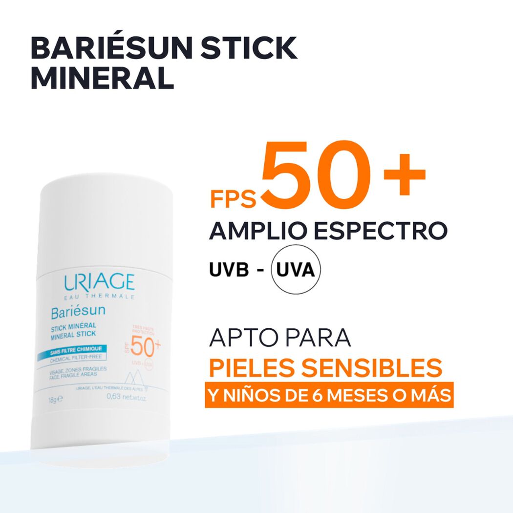 Protector Solar Uriage Bariesun Mineral Stick FPS 50+ 18 g, , large image number 1
