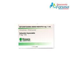 Betametasona 4 mg/ml Solución Inyectable Caja 5 Ampollas BIOSANO