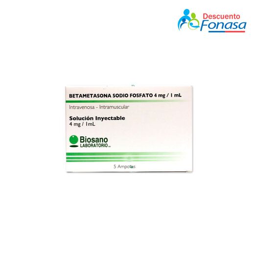 Betametasona 4 mg/ml Solución Inyectable Caja 5 Ampollas BIOSANO, , large image number 0
