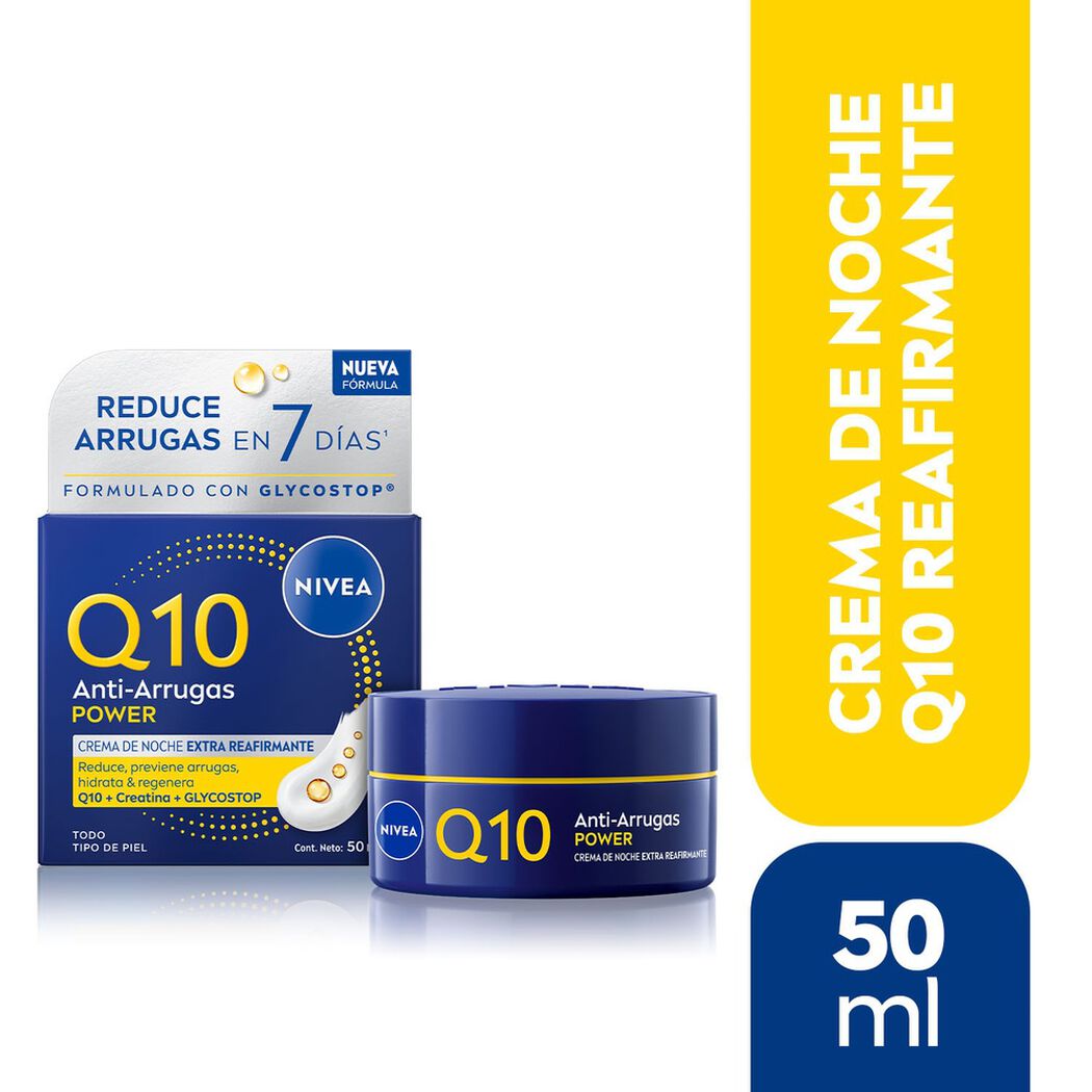 Crema Facial Antiarrugas NIVEA Q10 Power Crema de Noche Reafirmante 50mL, , large image number 0