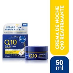 Crema Facial Antiarrugas NIVEA Q10 Power Crema de Noche Reafirmante 50mL