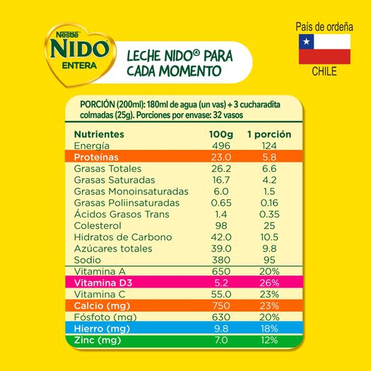 Leche en Polvo Nido Entera 800g , , large image number 3