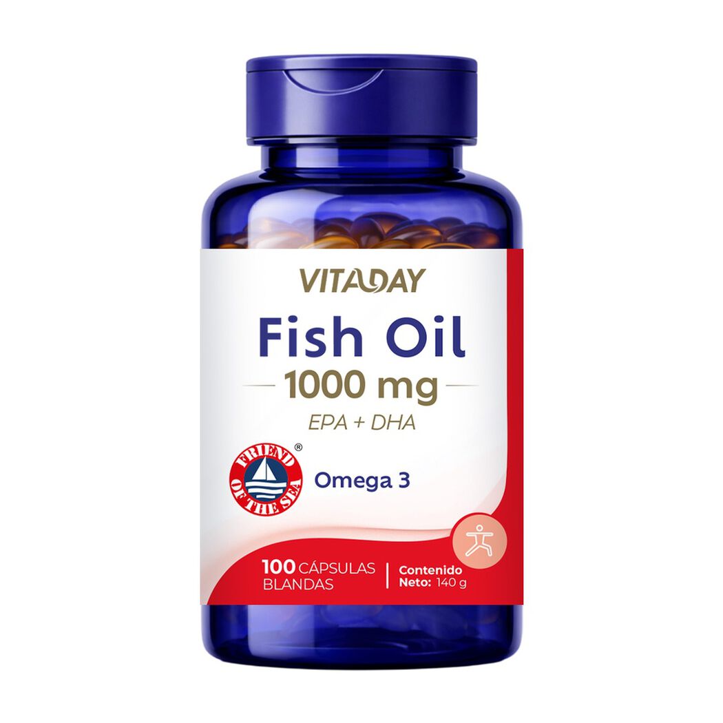 Vitaday Aceite de Pescado 1000 mg x 100 c&aacute;psulas blandas, , large image number 0