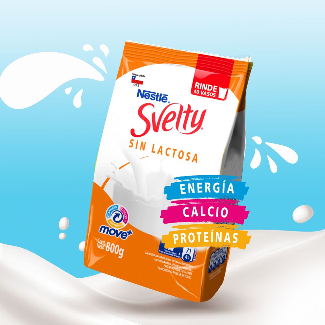 Leche en Polvo Svelty Sin lactosa Descremada 800g , , large image number 1