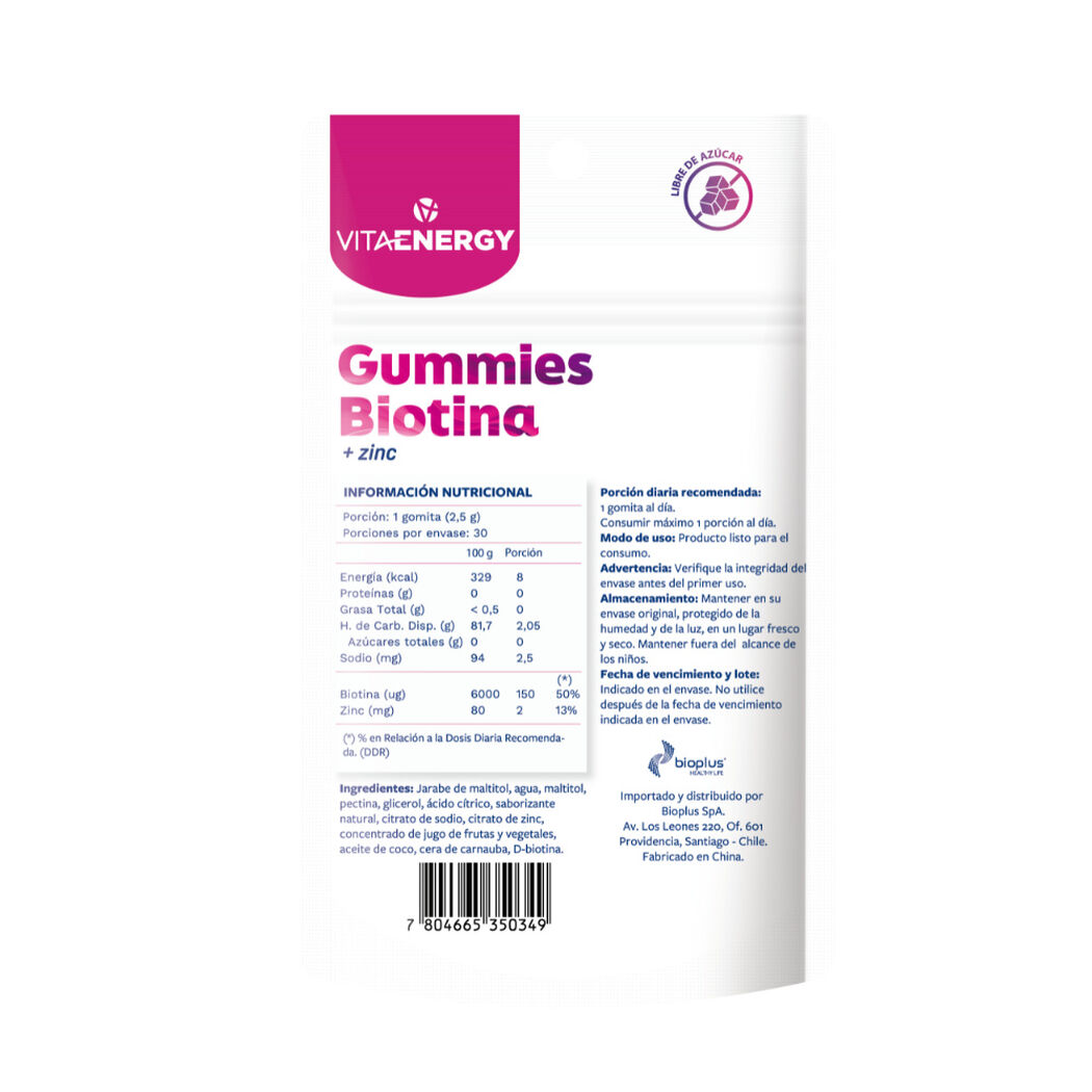 Gomitas VitaEnergy Biotina + Zinc 30 unidades, , large image number 1