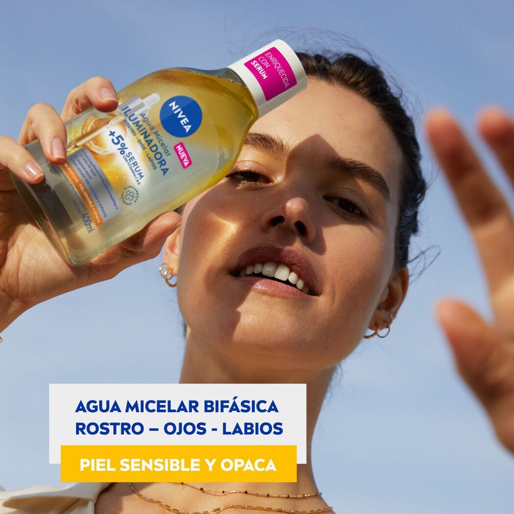 Agua Micelar Facial Iluminadora Nivea 400 ml, , large image number 2