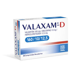 Valaxam-D 160 mg/10 mg/12.5 mg x 30 Comprimidos Recubiertos