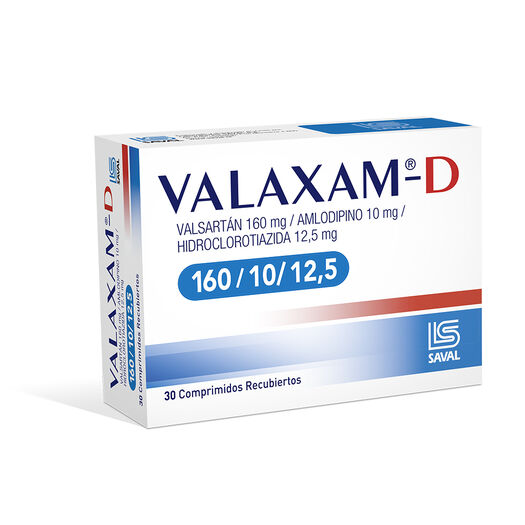 Valaxam-D 160 mg/10 mg/12.5 mg x 30 Comprimidos Recubiertos, , large image number 0