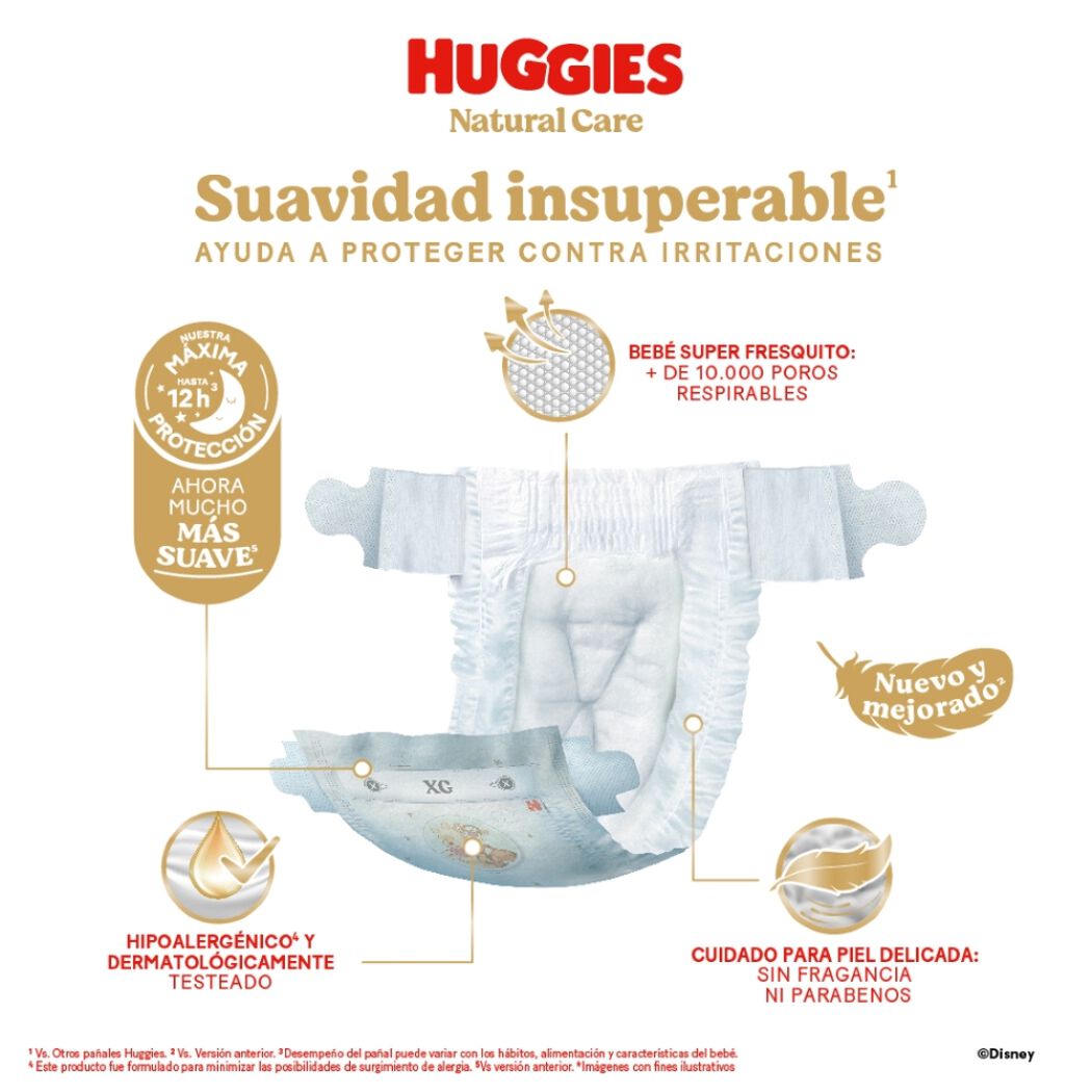 Pañales Huggies Natural Care XXG 96 un, , large image number 1