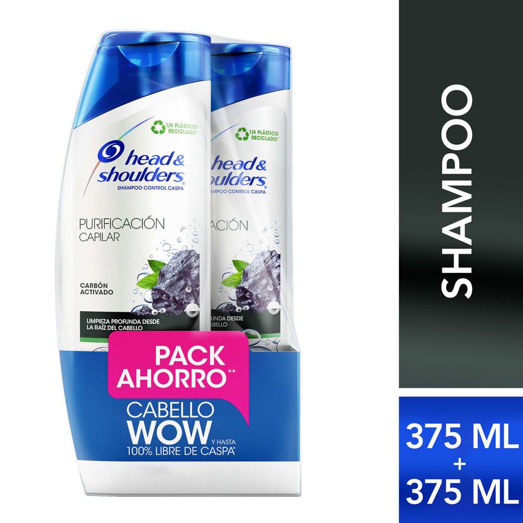 Head & Shoulders Pack Shampoo Charcoal Purificación Capilar 375 mL x 1 Pack, , large image number 0