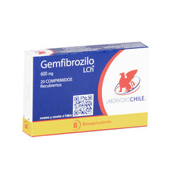 Gemfibrozilo 600 mg x 20 Comprimidos Recubiertos CHILE