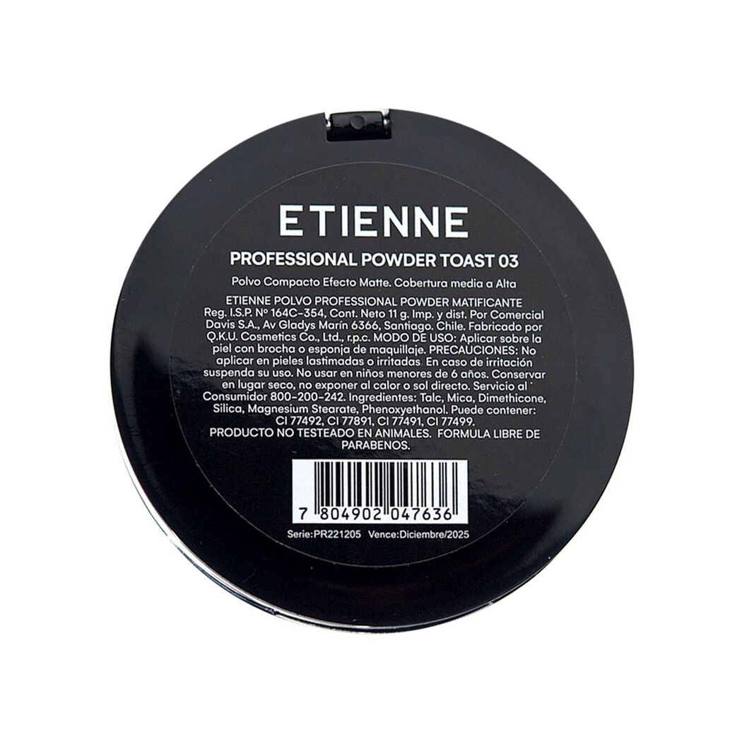 Polvo Compacto Etienne Professional N03 Piel Tostado, , large image number 3