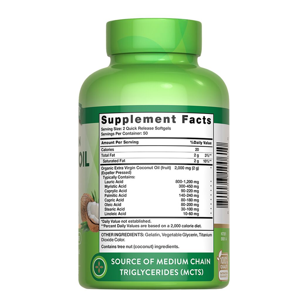 Nature&rsquo;s Truth Coconut Oil 2000 mg 100 C&aacute;psulas, , large image number 3