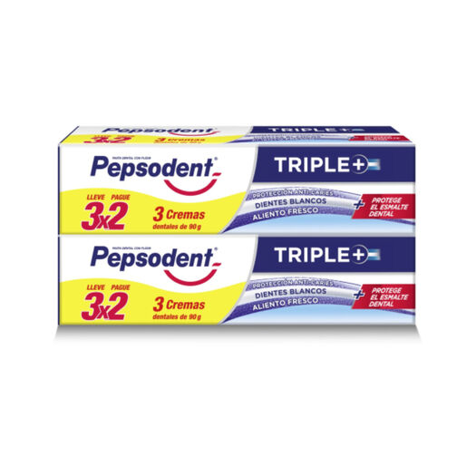 Pepsodent Pasta Dental Triple+ 3x90gr, , large image number 1