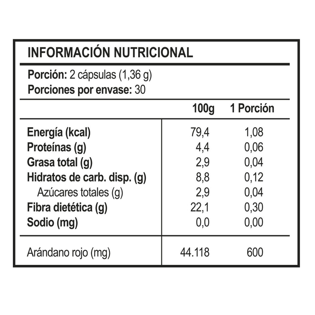 Cranberry Vitaday 15000 mg 60 Cápsulas, , large image number 1