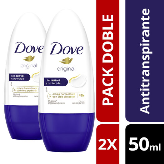 Pack 2 Dove Desodorantes Roll on Original 50 ml, , large image number 0