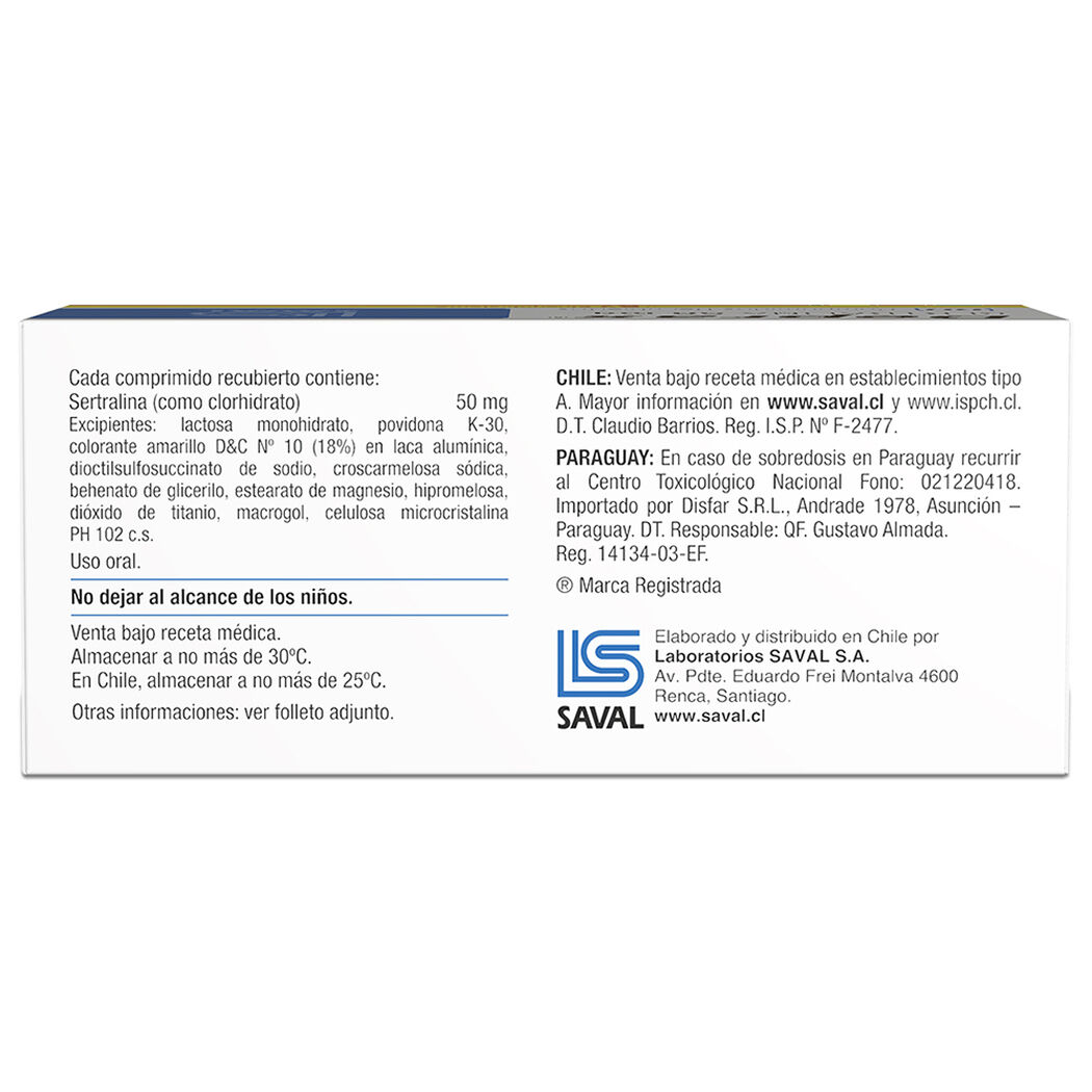 Deprax Sertralina 50 mg 60 comprimidos, , large image number 1