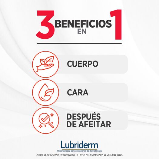 lubriderm® men¿s 3 en 1 x 400 ml, , large image number 3