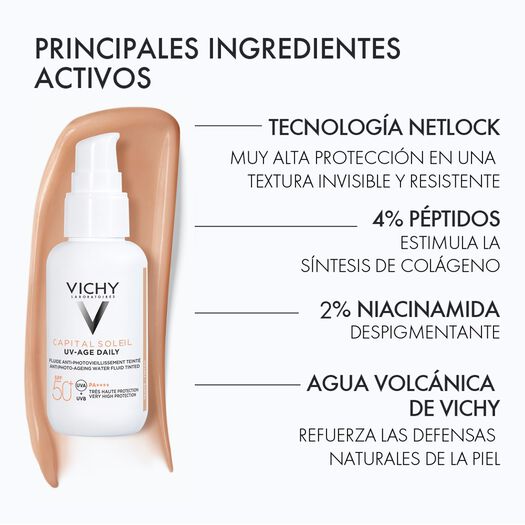 Protector Solar Rostro Capital Soleil UV Age Daily Con Color FPS 50+ 40 ml, , large image number 2