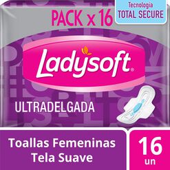 Ladysoft Toalla Higiénica Ultra Delgada x 16 Unidades
