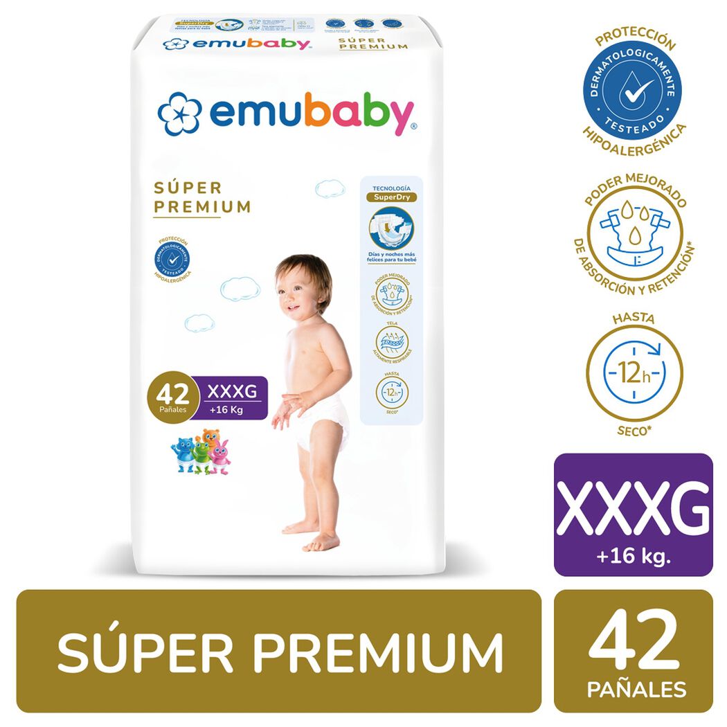 Emubaby Pa&ntilde;ales S&uacute;per Premium Talla XXXG 42 Unidades, , large image number 0