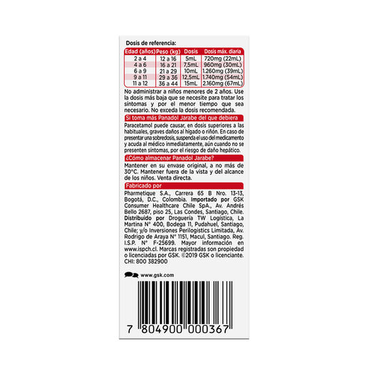 Panadol Niños 160mg/5ml Jarabe 60ml, , large image number 4