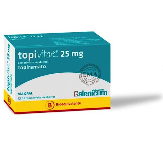 Topivitae 25 mg x 28 Comprimidos Recubiertos, , large image number 0