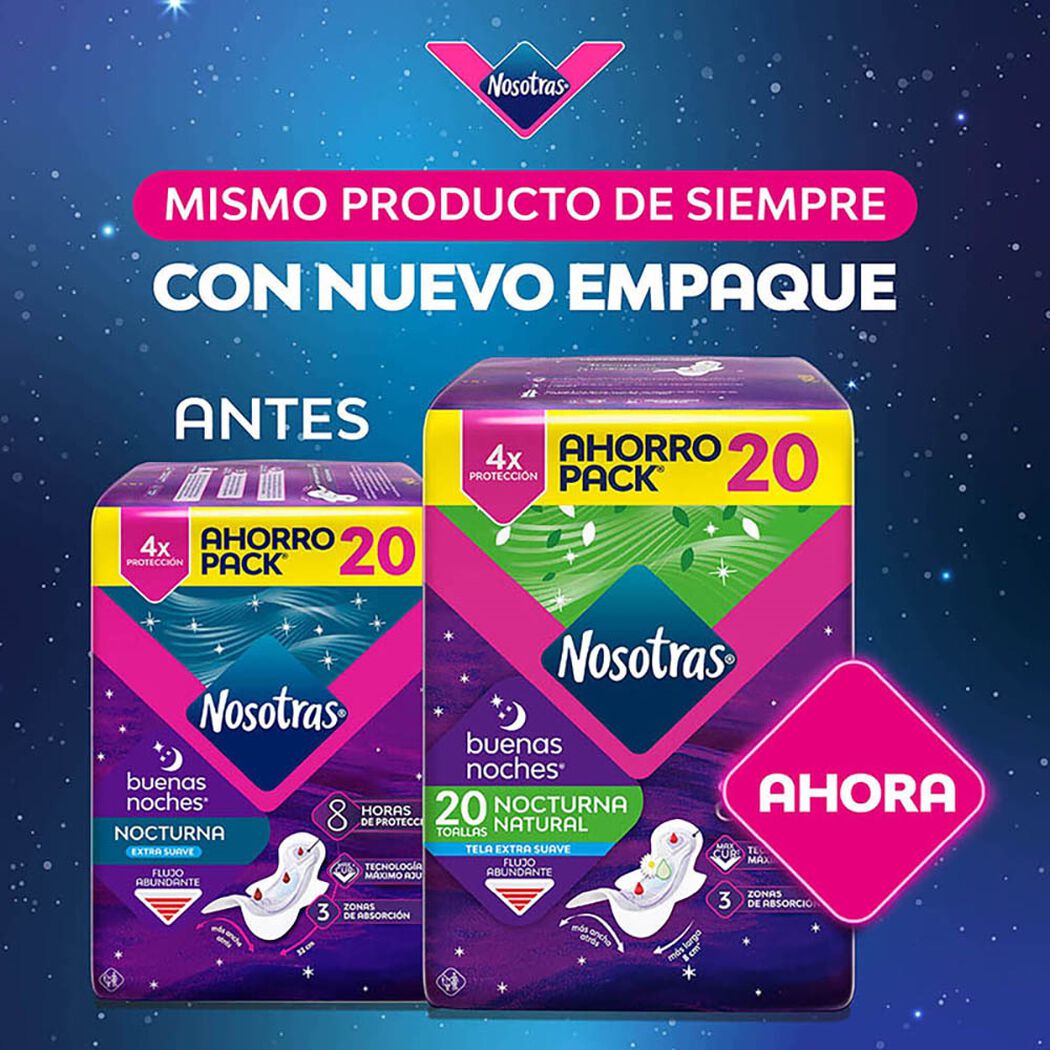 Toalla Higiénica Nosotras Buenas Noches Suave 20 un, , large image number 2