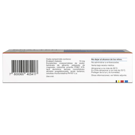 ENALTEN Enalapril maleato 10 mg 30 comprimidos, , large image number 1