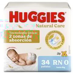 Pa&ntilde;ales Huggies Natural Care Recien Nacido 34 un