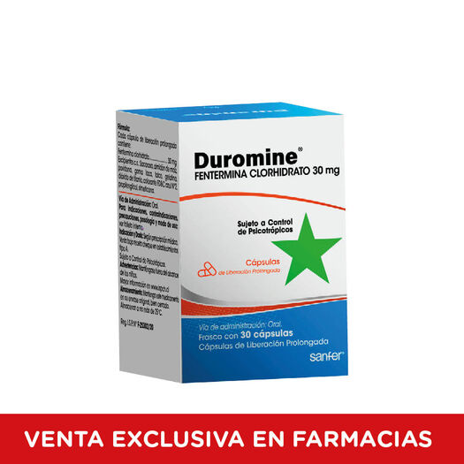 Duromine 30 mg x 30 Capsulas de Liberación Prolongada, , large image number 0
