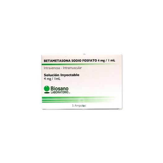 Betametasona 4 mg/ml Solución Inyectable Caja 5 Ampollas BIOSANO, , large image number 0